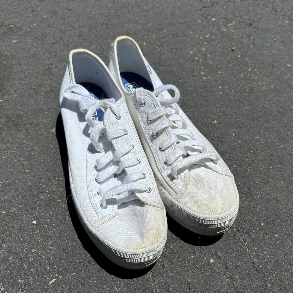 Keds White Low-Top Canvas Sneakers